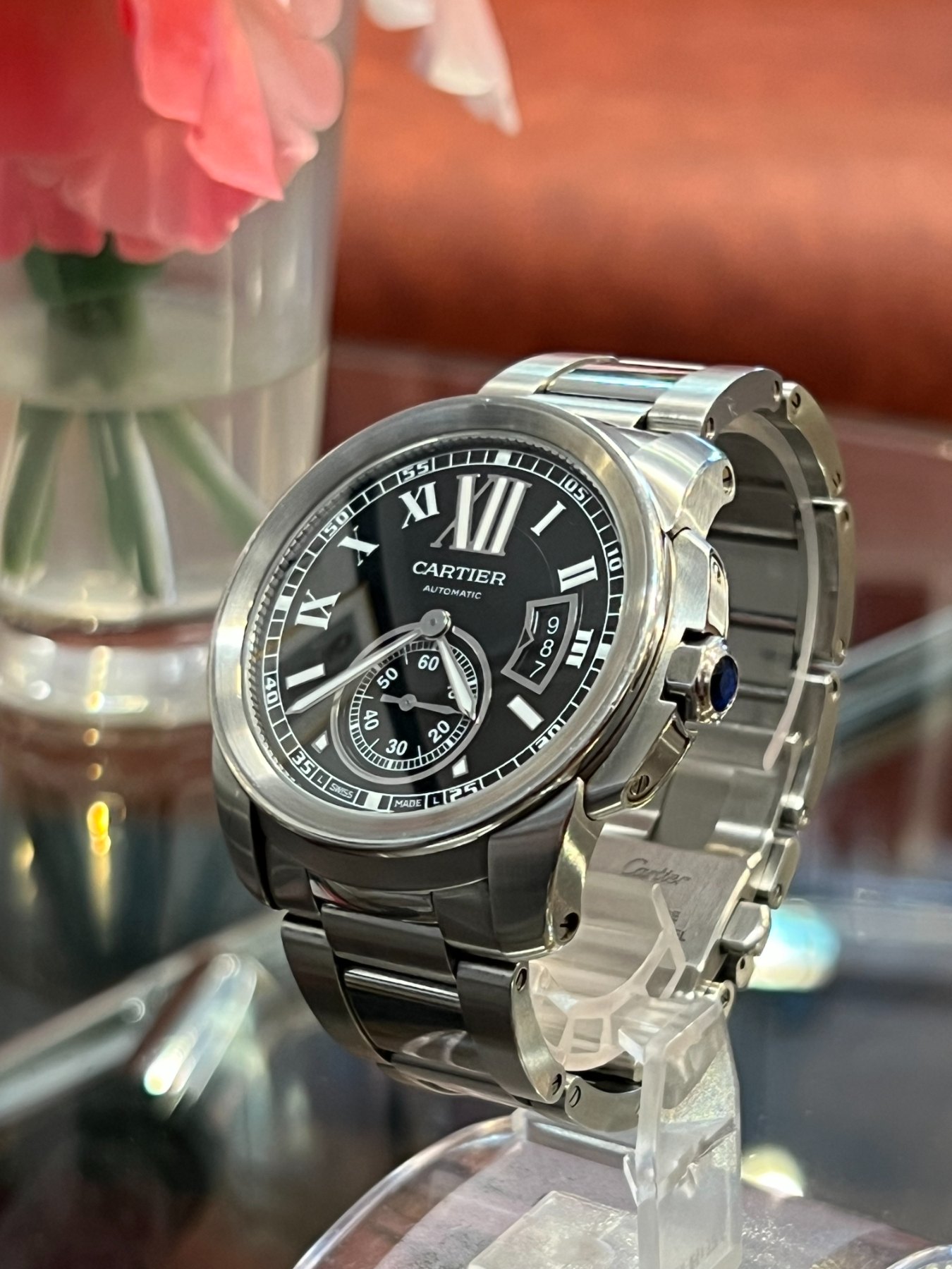 【小諸市の時計買取実績】カルティエ(CARTIER) カリブル ドゥ カルティエ メンズ 自動巻をお買取りしました|ブランドショップサンクス佐久店