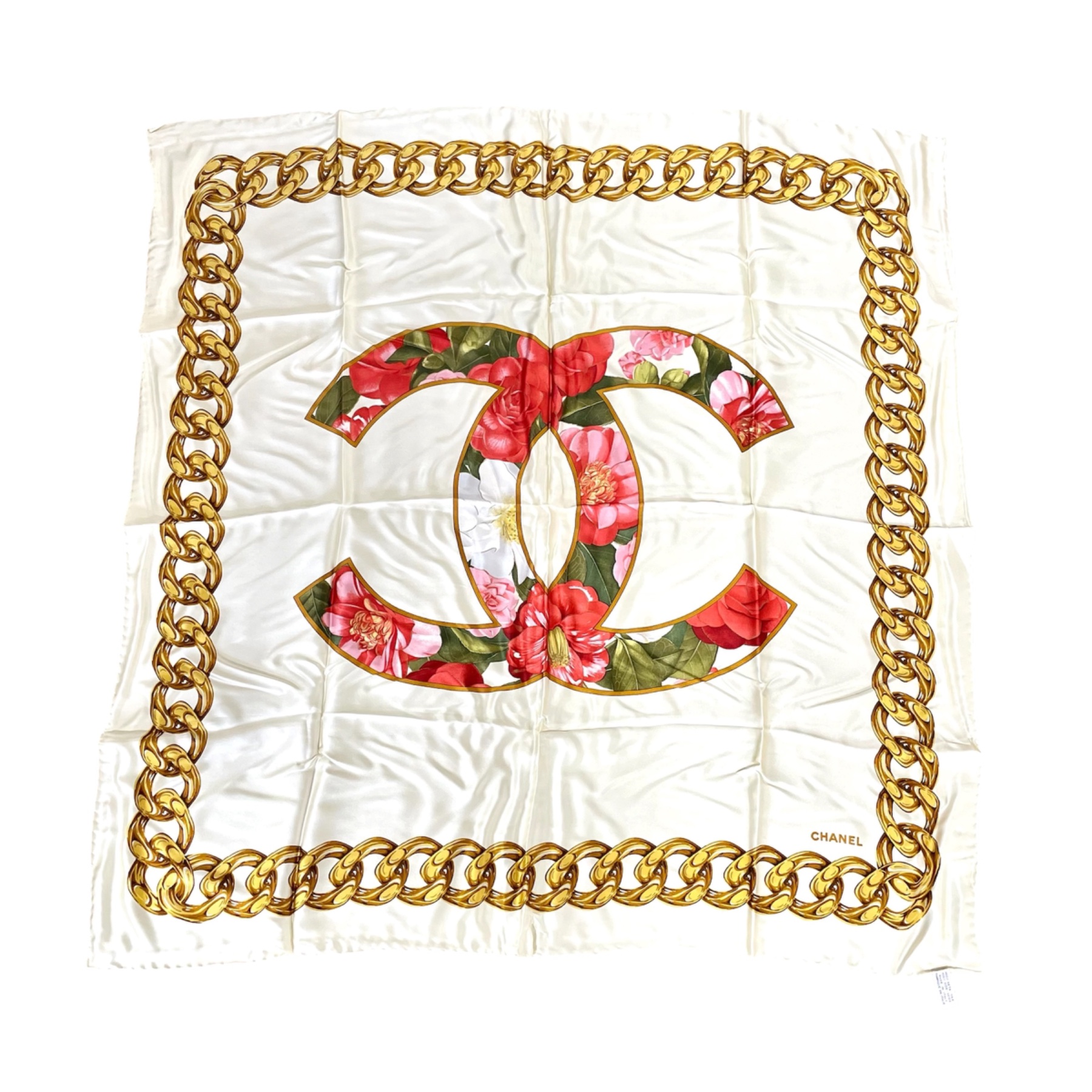 【須坂市のブランド品買取実績】シャネル(CHANEL) ココマーク 花柄 シルク 大判スカーフをお買取りしました|ブランドショップサンクス須坂店
