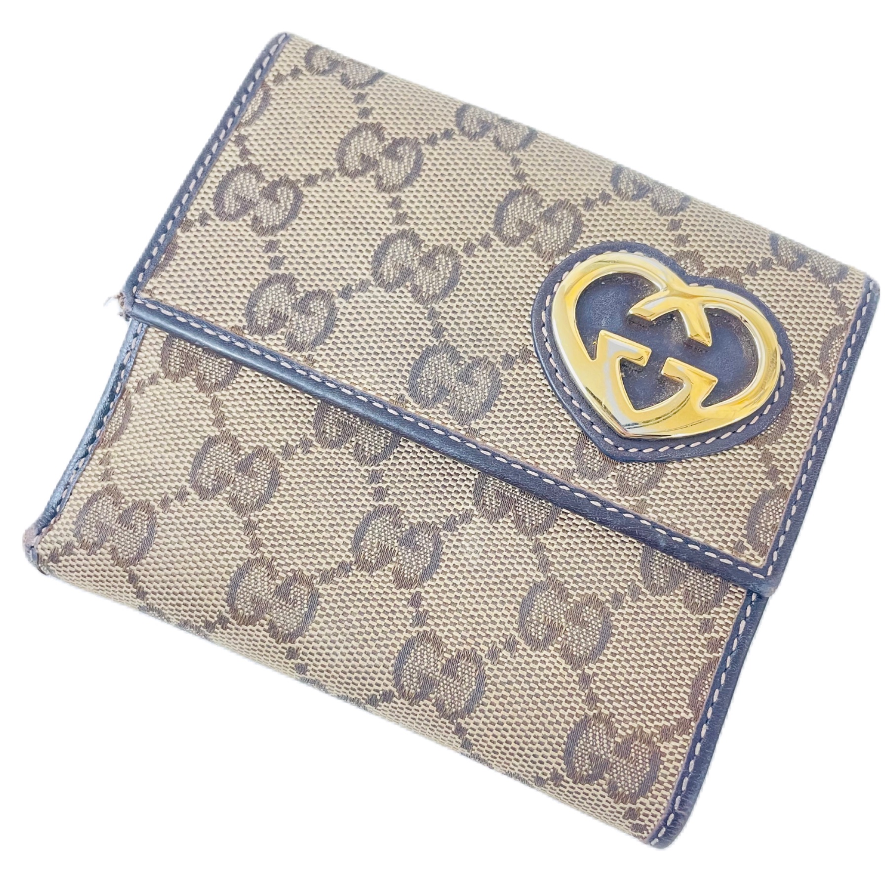 【大町市のブランド品買取実績】グッチ(GUCCI) GGキャンバス ラブリーハート 二つ折り財布をお買取りしました|ブランドショップサンクス須坂店