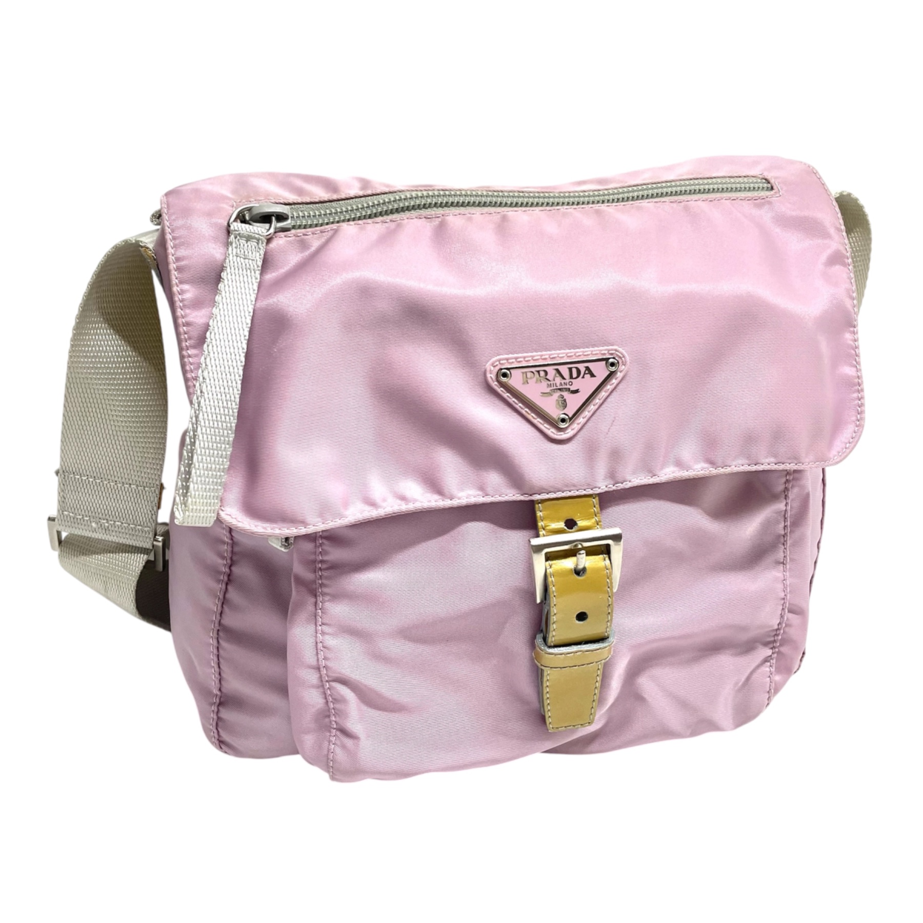 【須坂市のブランド品買取実績】プラダ(PRADA) テスート ナイロン ショルダーバッグ ピンク グレーをお買取りしました|ブランドショップサンクス須坂店